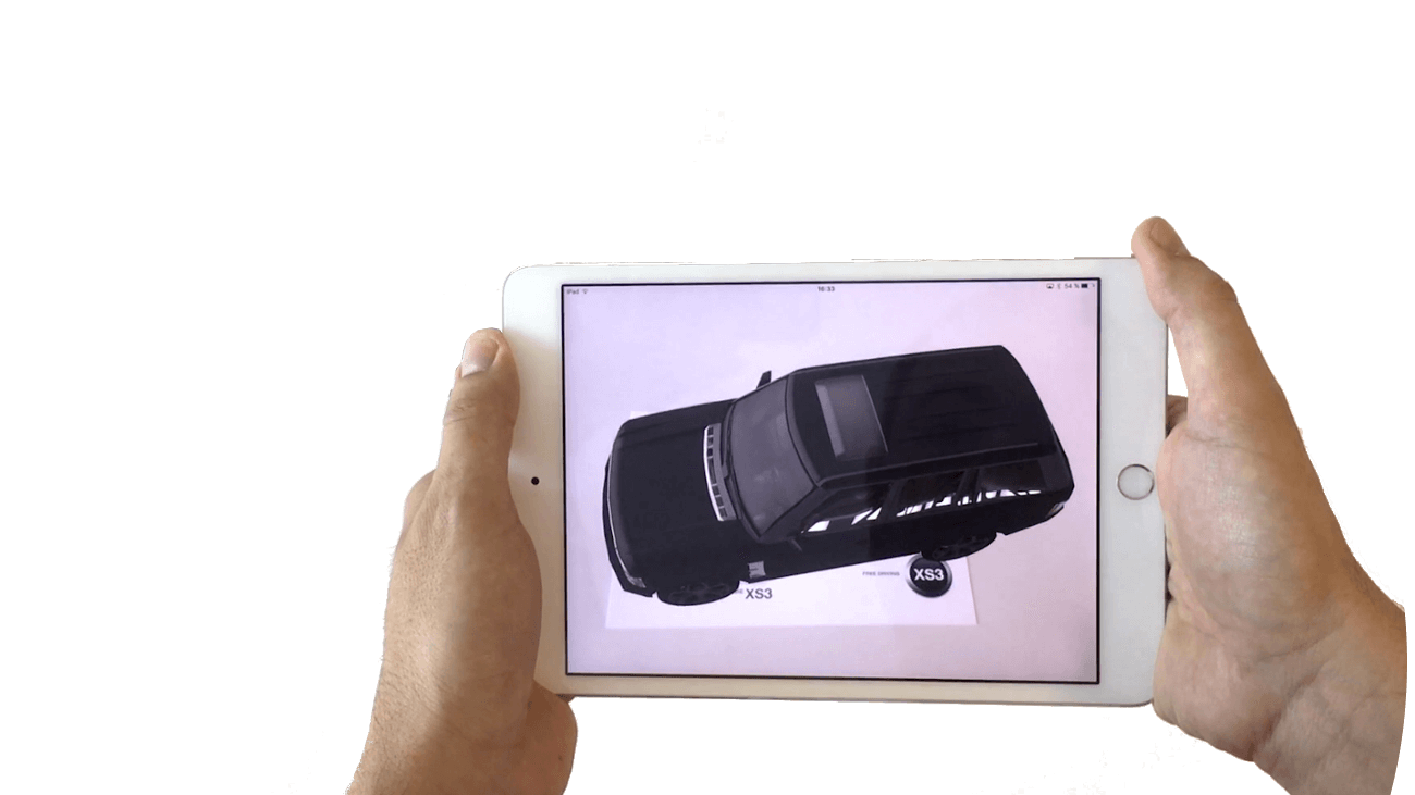 tablet modelo AR coche